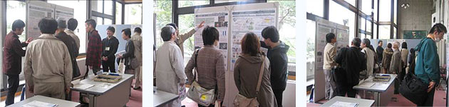 写真「研究所における東日本大震災後の復旧・復興貢献活動について」パネル展示の様子