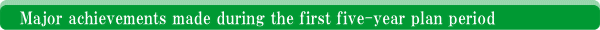 Major achievements made during the first five-year plan period