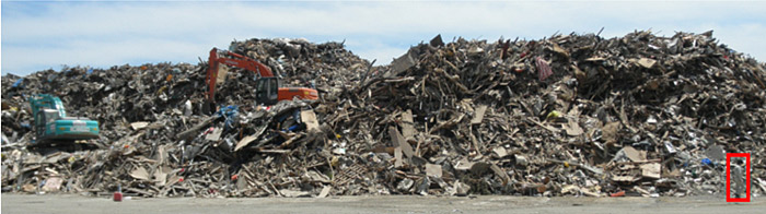 被災地から撤去された大量の災害廃棄物（東日本大震災）